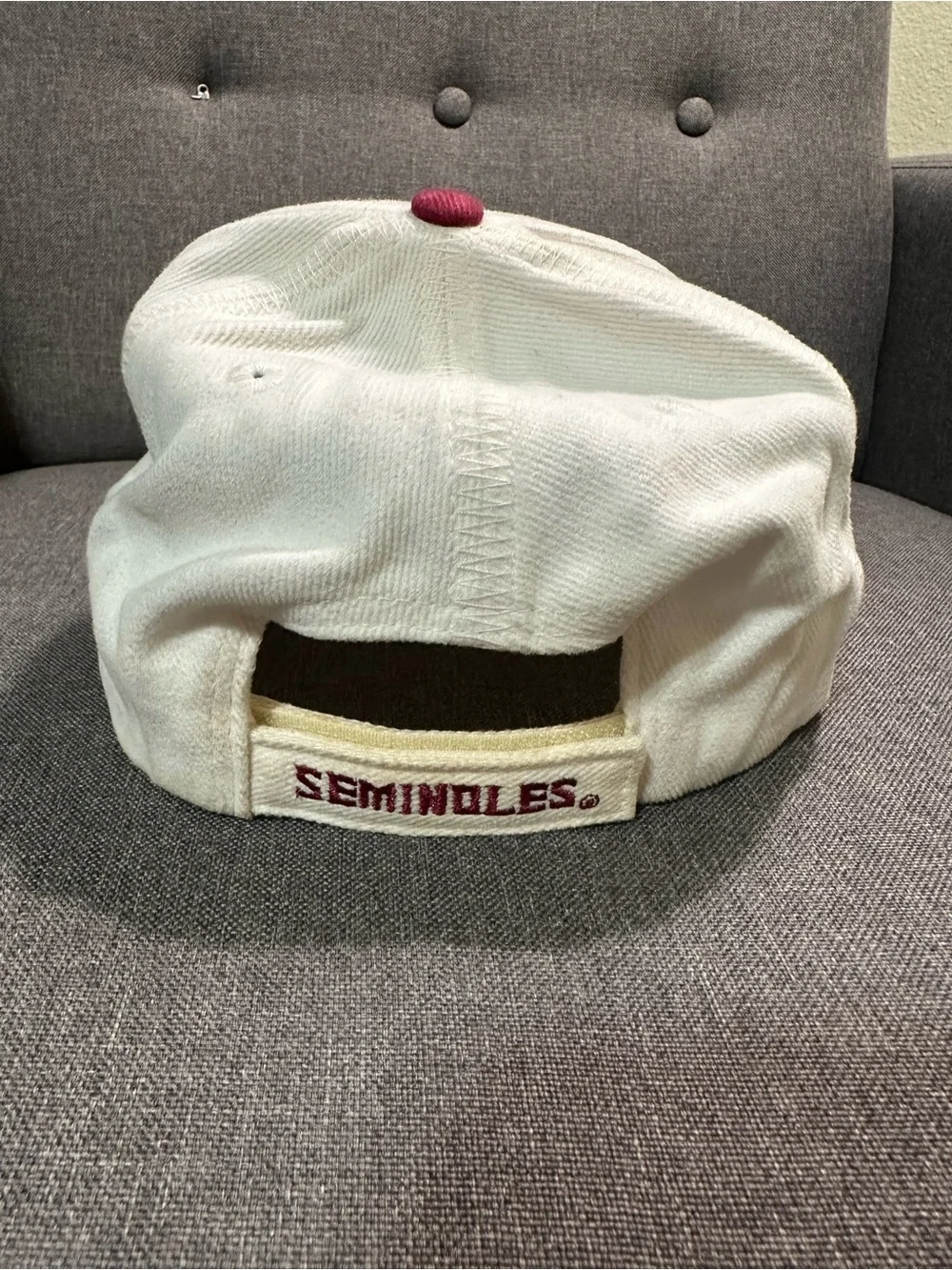 Nike Two-Tone FSU Baseball Cap in White and Garnet